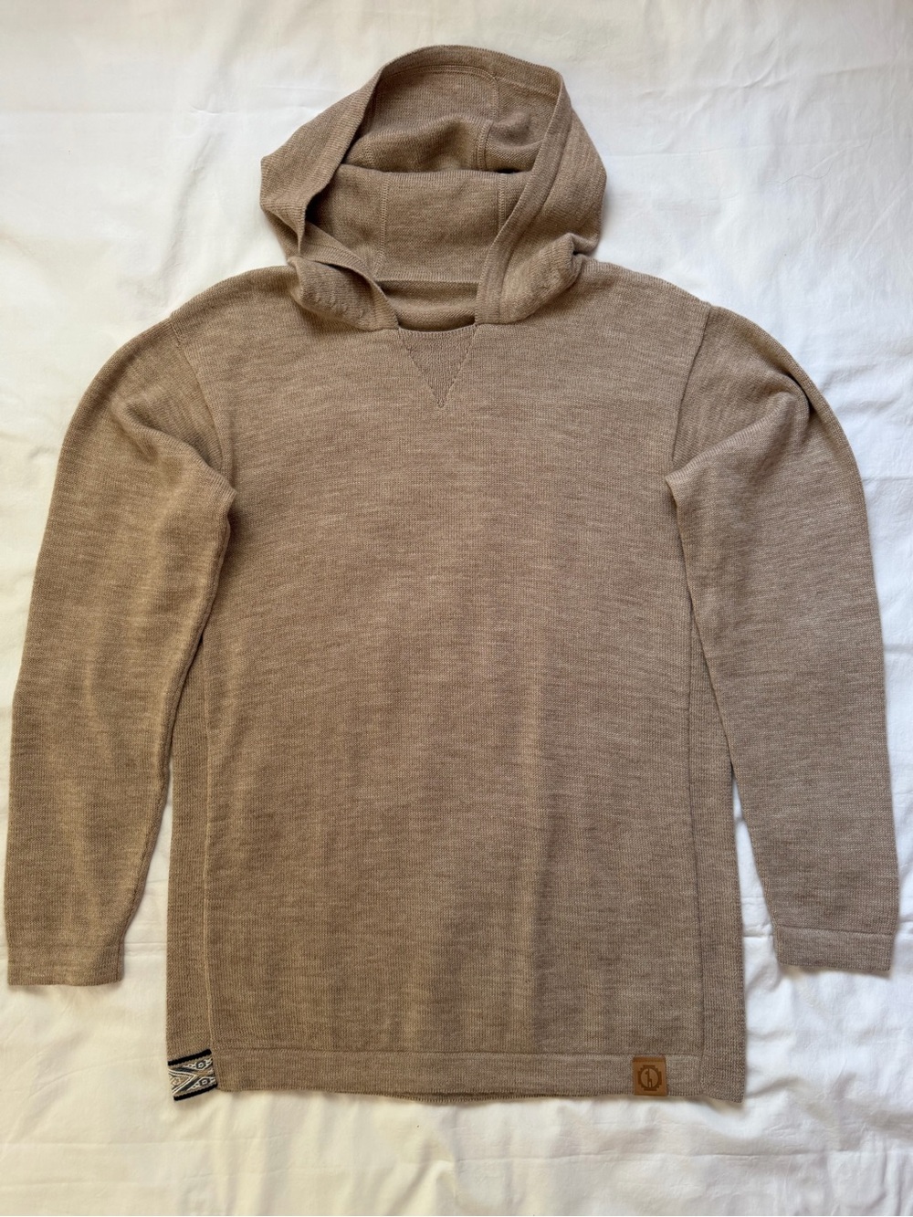 Paka The Hoodie Sweater Pullover Royal Alpaca Wool Unisex Size XL Beige